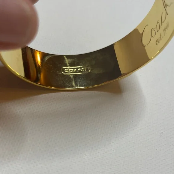 Coach Gold Bangle with Purple Circles - Picture 5 of 9